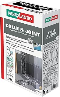 Parexlanko - Colle & Joint - Spécial Douche à l 'Italienne et Piscine - 2 en 1- Collage & Finition - Blanc - Joints de 1 à 15 mm - 5 kg