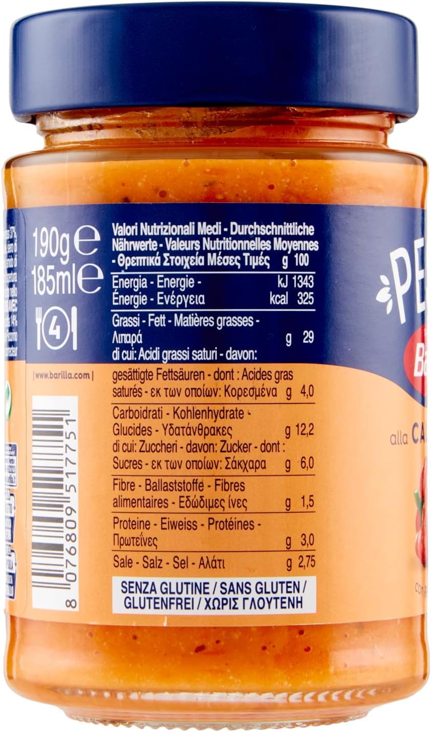 Italian Gourmet Pesto alla Calabrese, Paprika-Chili Sauce, 12 x 190g
