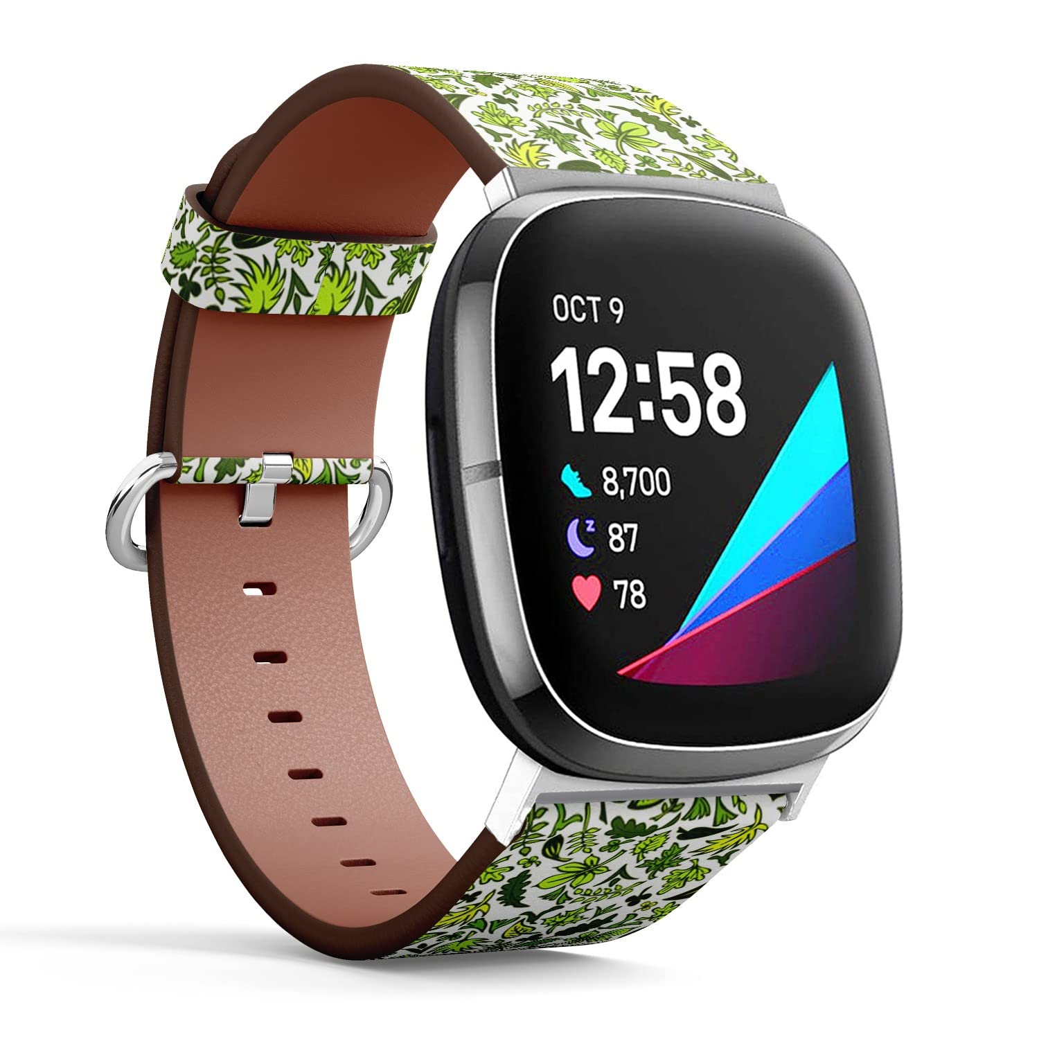 CJBROES Replacement Leather Watch Band, Compatible with Fitbit Versa 3 and Fitbit Sense of Wristband Bracelet Accessory - Variety