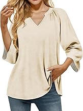 MARSVOVO Dressy V Neck Shirts for Women 2025 Lounge Flowy Trendy Blouse Boho Beach Business Casual Tops
