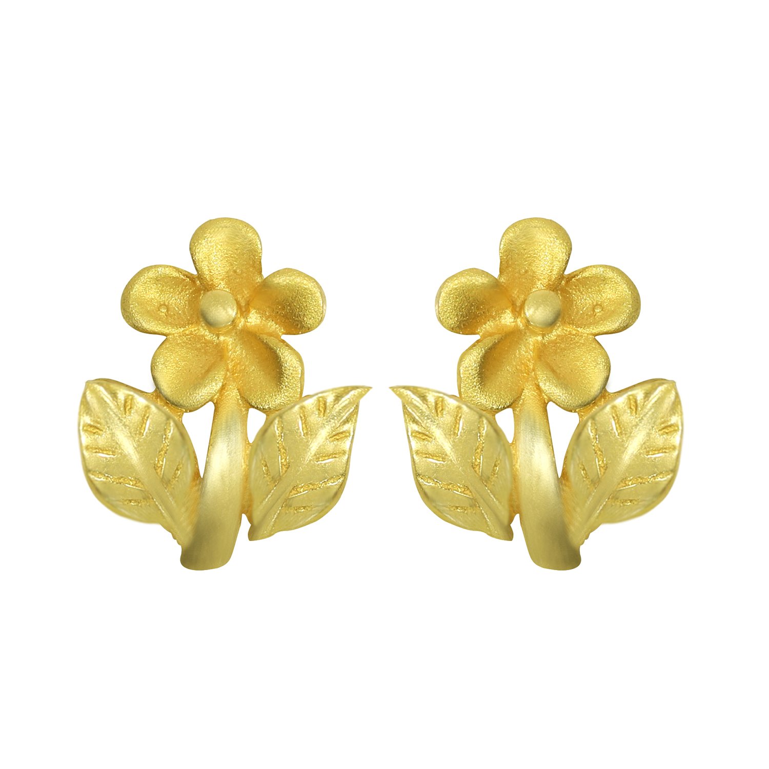 22KT Yellow Gold Stud Earrings for Girls-image-28