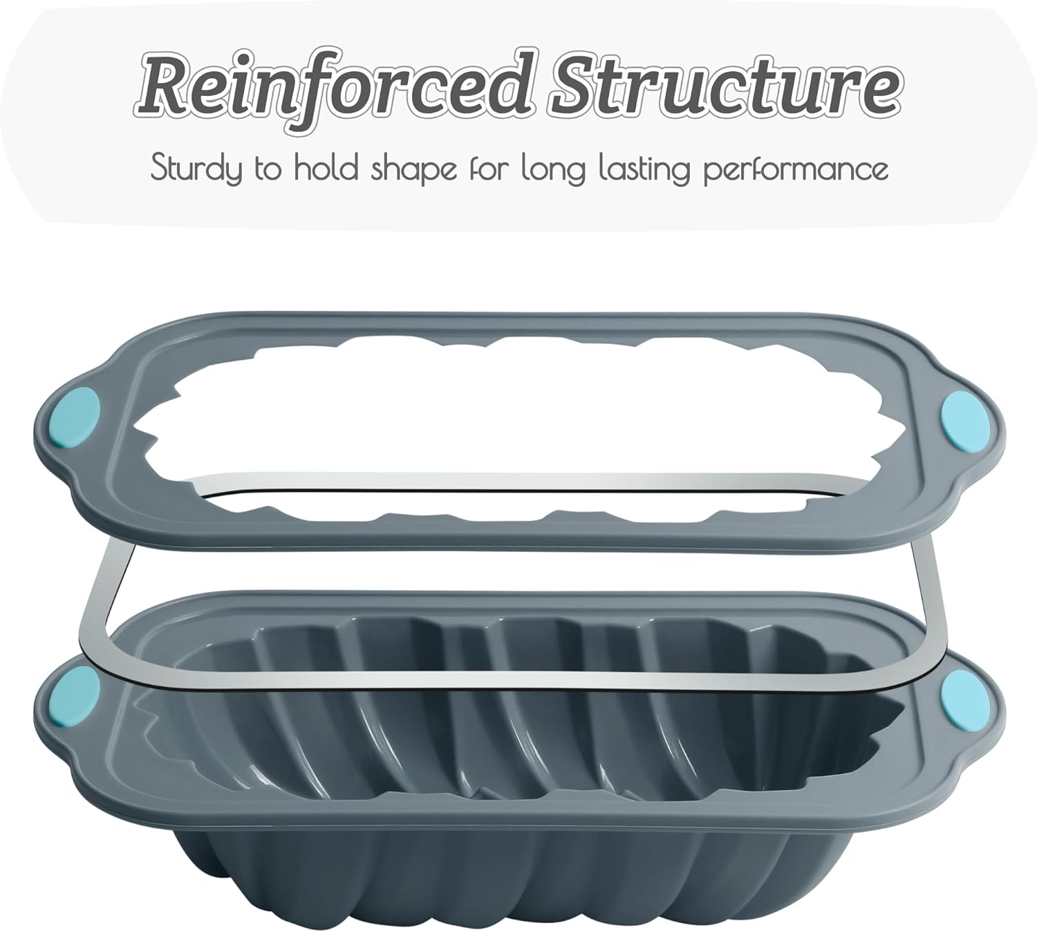 Silicone Bread Loaf Pan, Non-Stick Bread Pans for Homemade Bread, Silicone Baking Mold with Metal Reinforced Frame More Strength for Long-Lasting Performance - Image 3