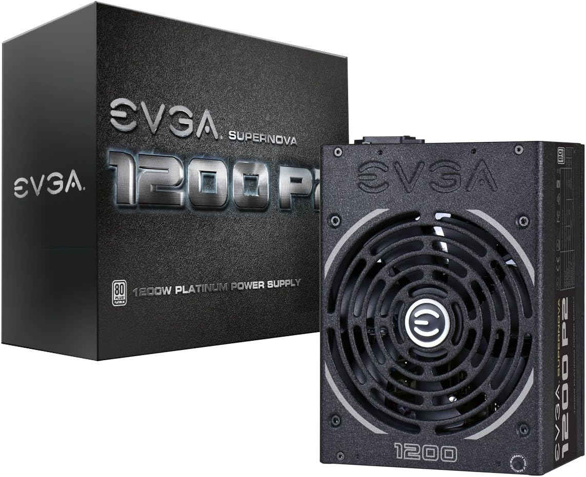 EVGA Supernova 1200 P2 80+ Platinum, 1200W ECO Mode Fully Modular NVIDIA SLI and Crossfire Ready 10 Year Warranty Power Supply 220-P2-1200-X1
