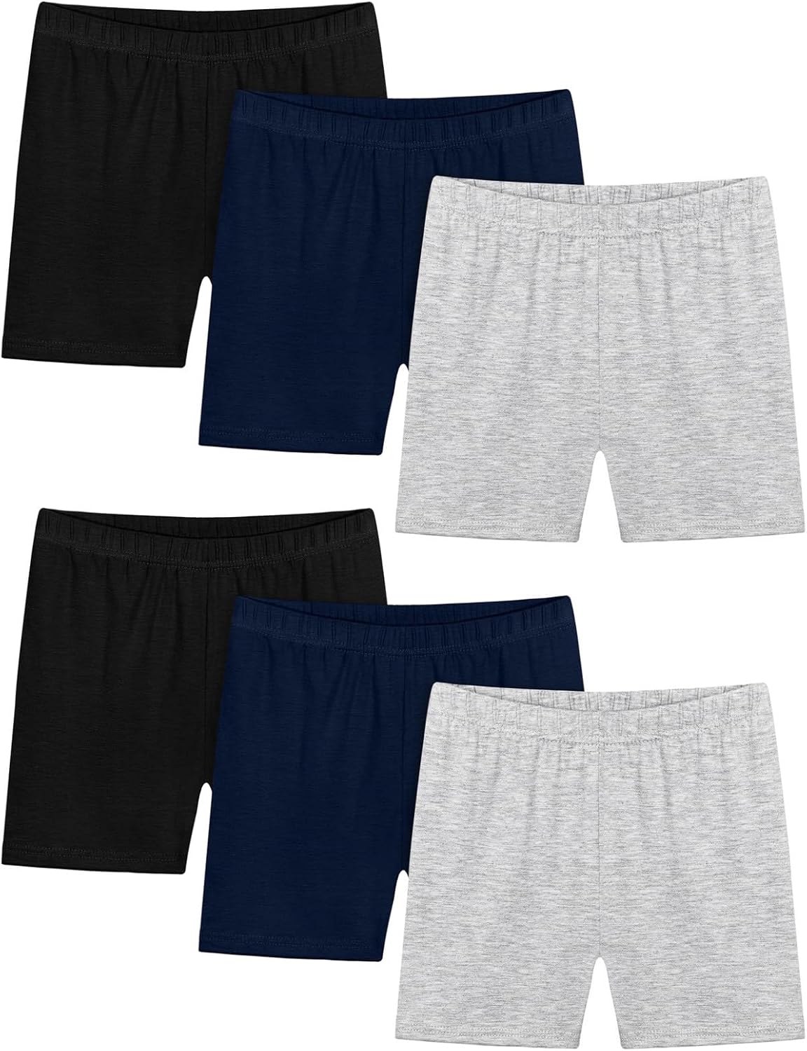 Girls Athletic Shorts Kids High Waisted Yoga Dance Biker Shorts Comfy Soft Gymnastics Slim Fit Shorts 6 Pack