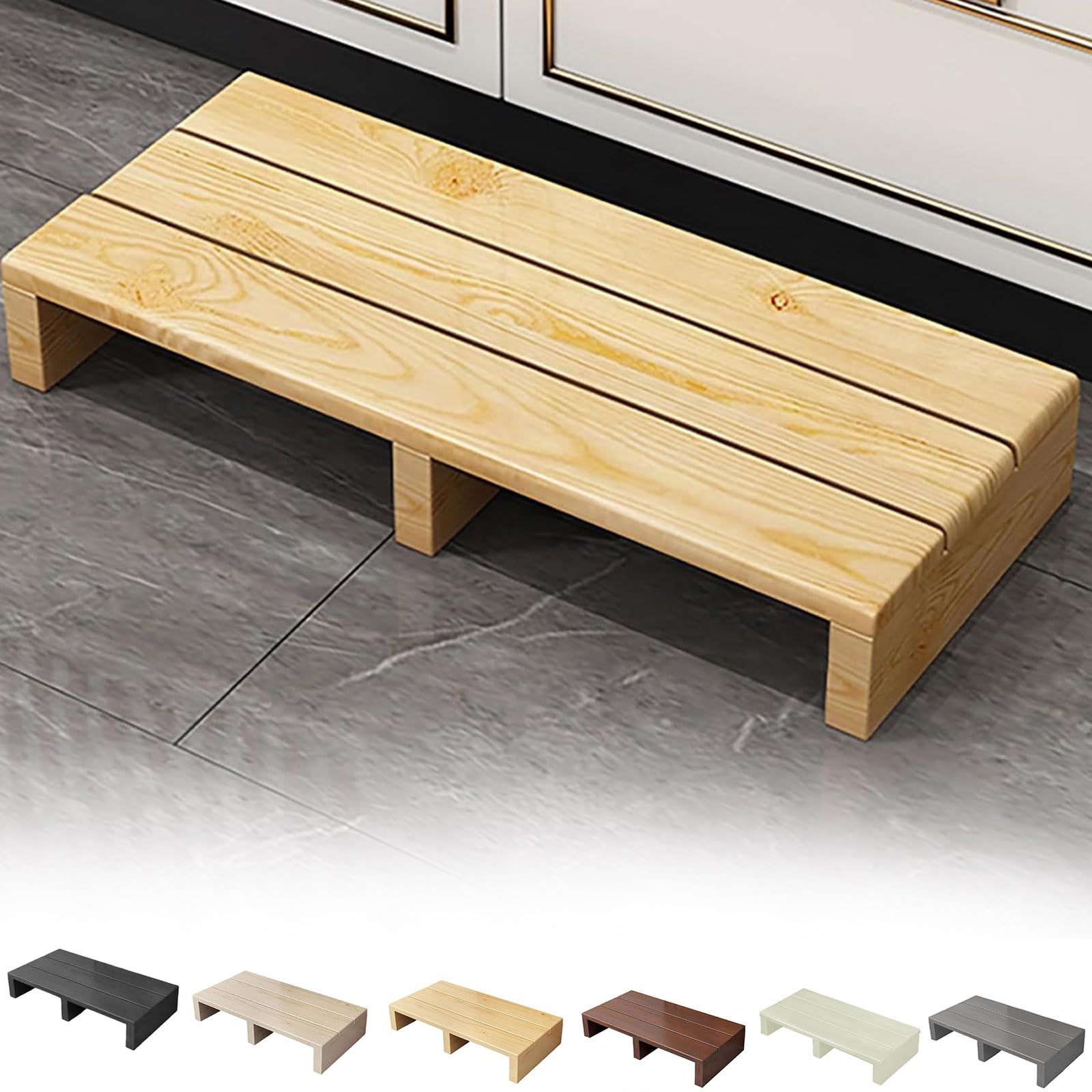 Nevthar Long solid wood step stool,Platform Step Safety Step,Instantly Reduces Height of doorsteps,Sturdy Structure,with Non-Slip Top,Solid Wooden Mobility Helper,for Office,Stepping Stool,loft beds