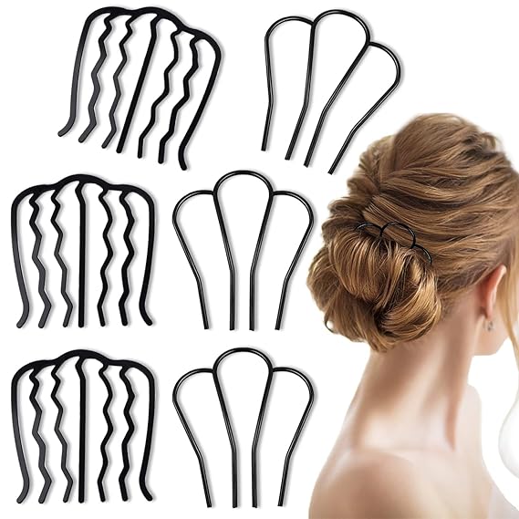6 Pieces Hair Side Comb Metal Hair Comb Clips French Twist