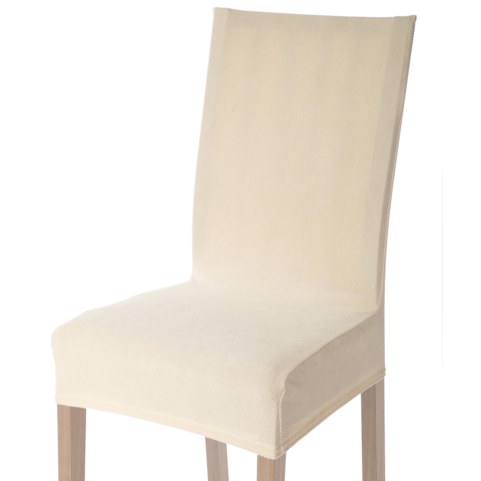 Viste tu hogar Pack 4 Funda Silla Comedor y Hogar de 45 a 55 CM, 100% Poliéster, Impermeable, Fácil de Instalar y Limpiar, Diseño Jacquard, Beige