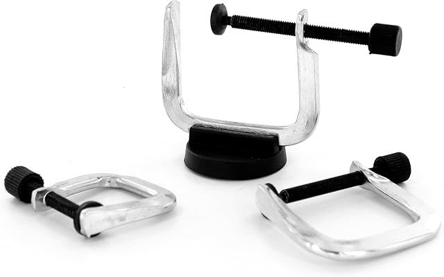 Modelcraft PCL1003 3 G-Clamps and magnet, Silver