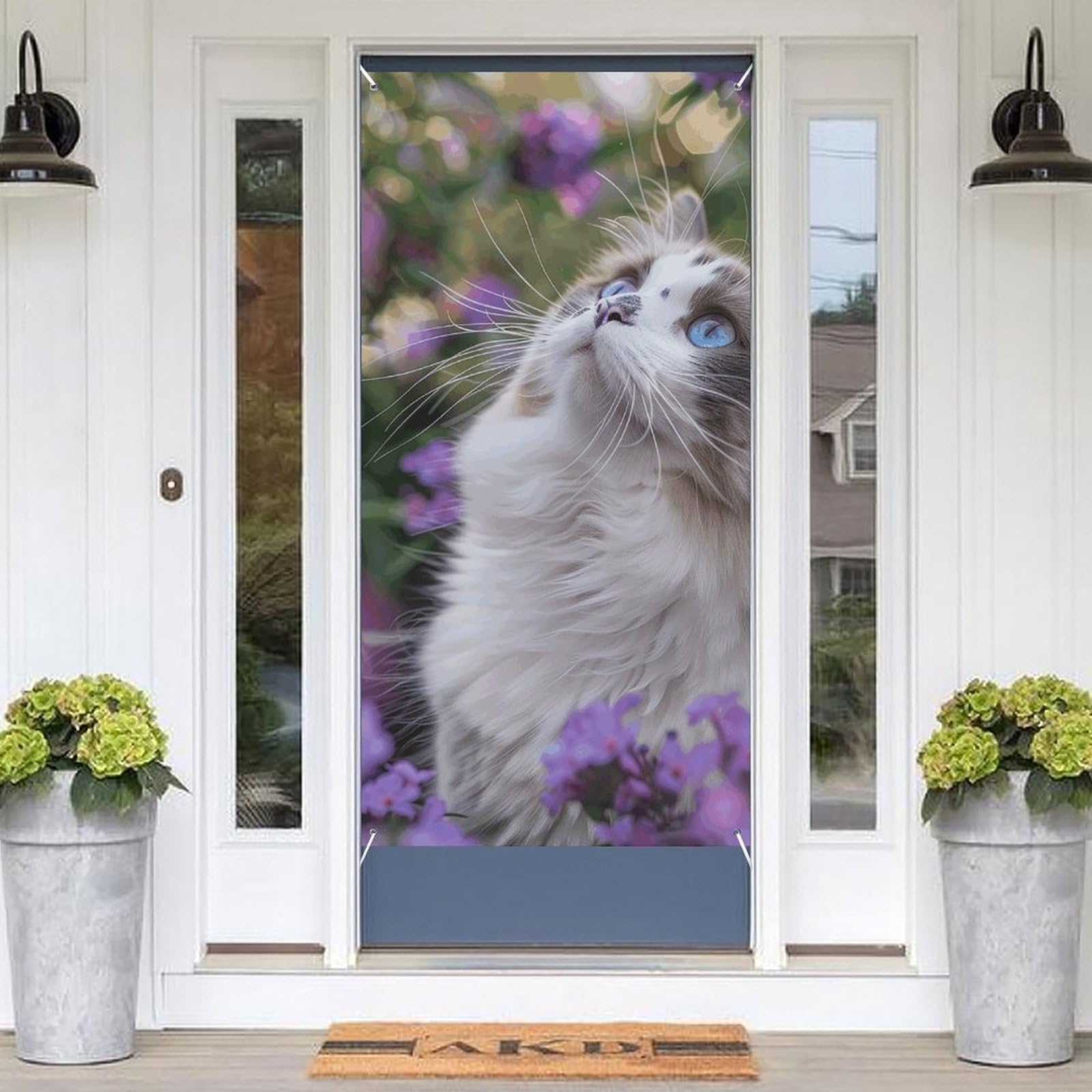 KLOPH Door Cover Decoration Welcome Door Banner Porch Sign Photo Background Doors Curtains for Doorway Privacy Window Curtain in The Garden Porch Cover Indoor Outdoor Decor 70.9x35.4in