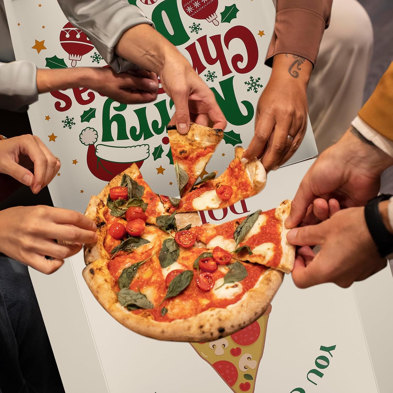 5 Pcs Christmas Money Box for Cash Money Pizza Gift Box 10x10 Inch Funny Pizza Shaped Gift Car Holder Surprise Cash Holder for Birthday Wedding Christmas Xmas Holiday(Money Not Included)