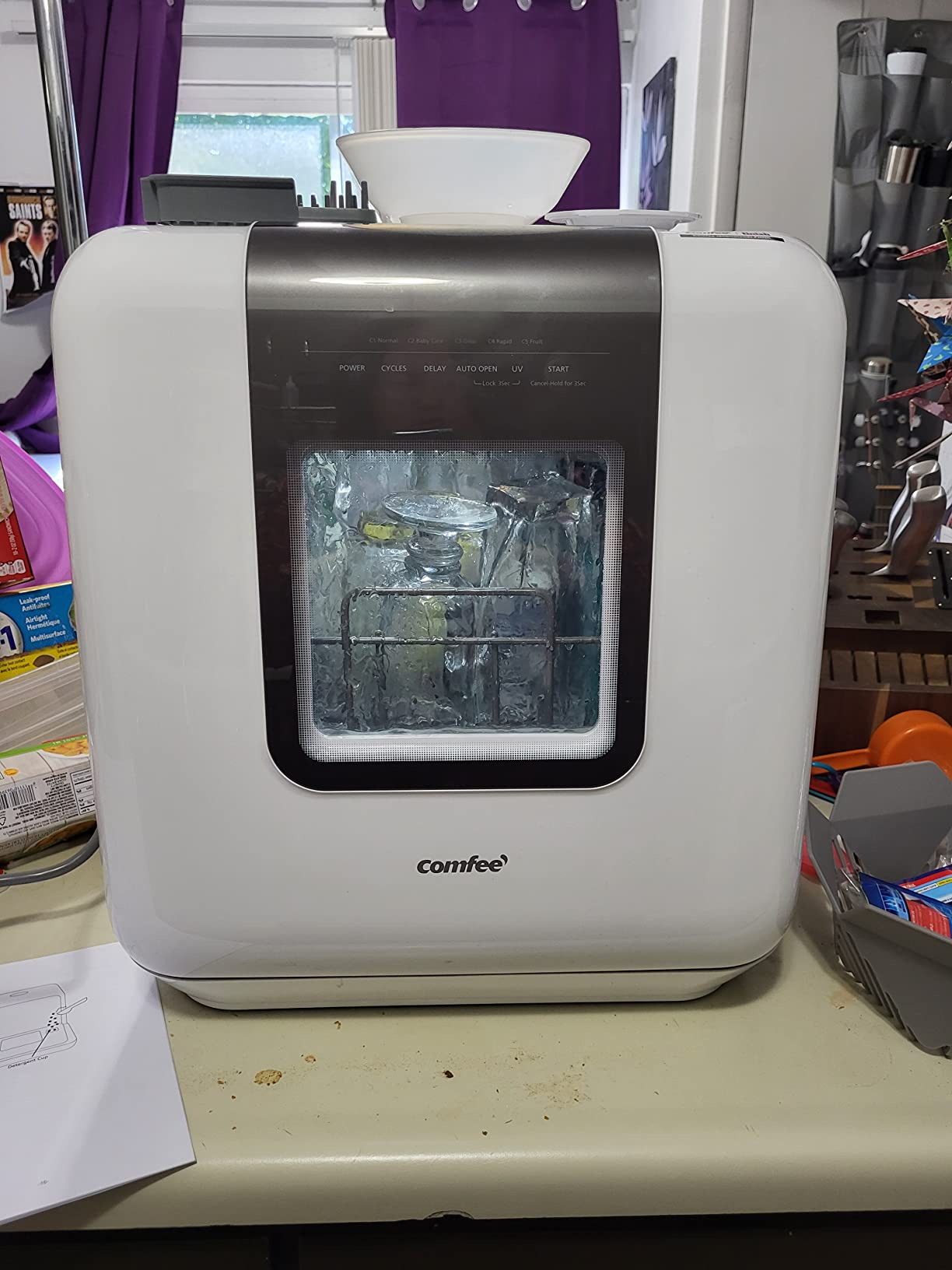32/mo Finance COMFEE' Countertop Dishwasher, Portable Dishwasher