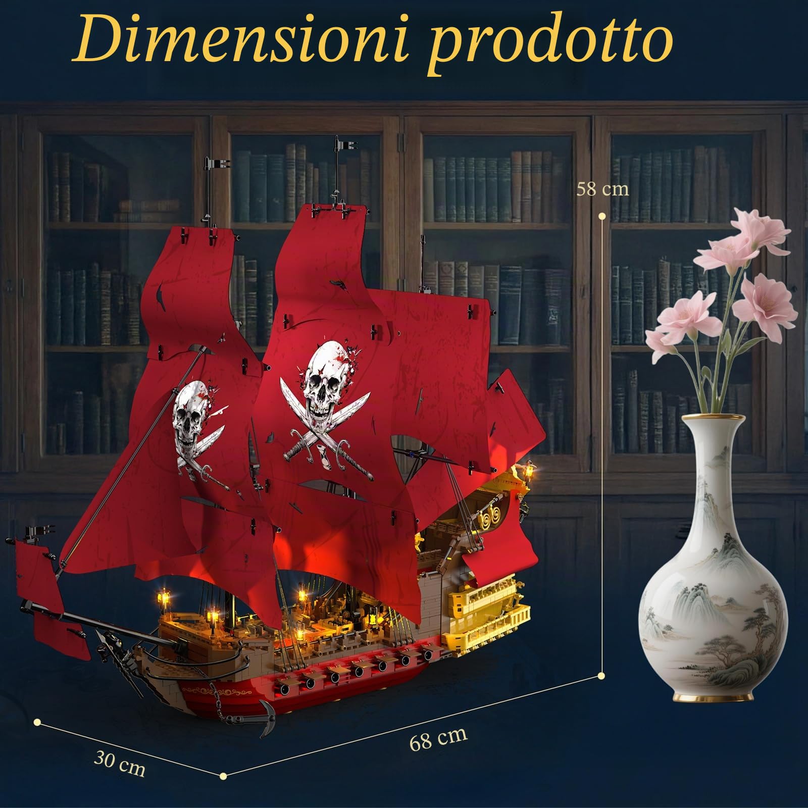 JMBricklayer Kit di costruzione di nave pirata per adulti 40003