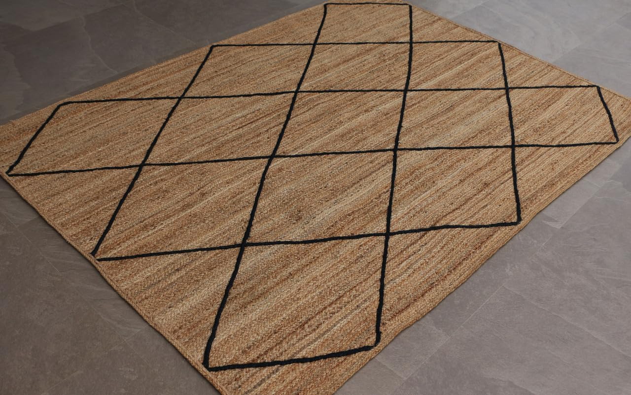 Brookfield Handmade Natural Fiber Traditional Area Rug – Soft Texture, Durable Weave, Decorative Rug for Living Room & Bedroom