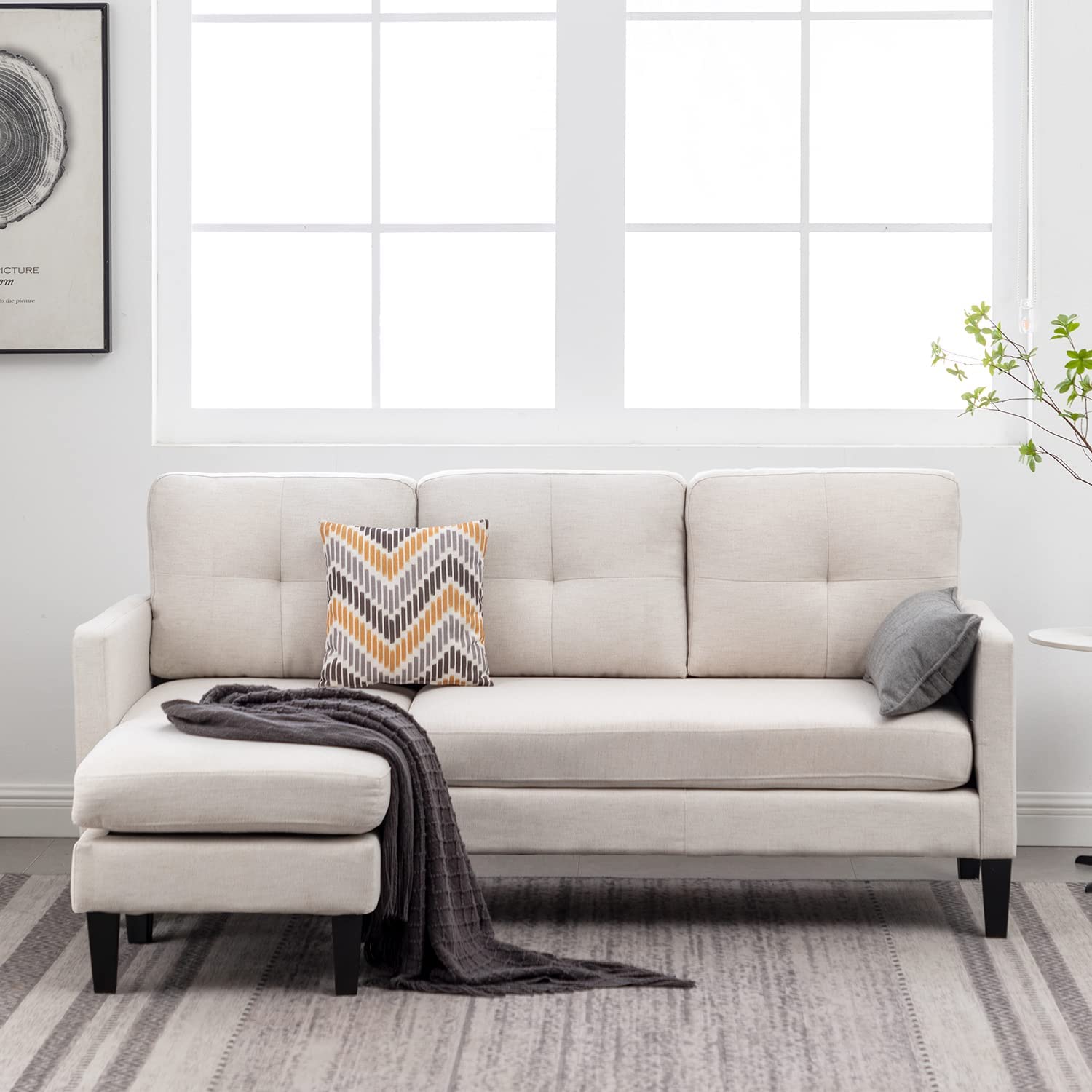 Buy Convertible Modular Sofa with Pull Point Design, LShaped