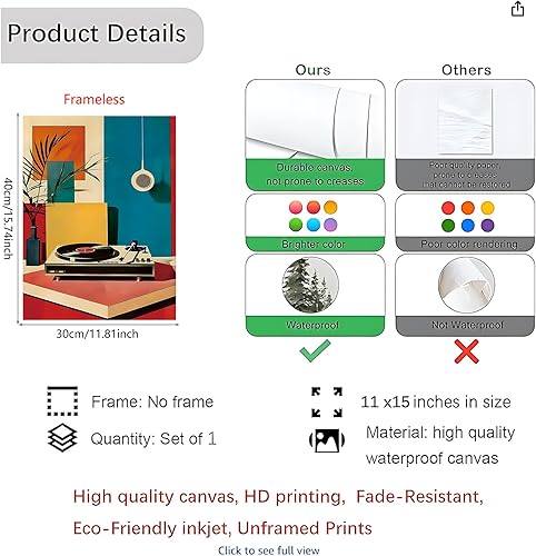 Miniatura 5 de zhuoyaju Decoración de pared de hoja de palma bohemia con corazón rojo para dormitorio, habitación, arte de pared retro, disco de música, decoración