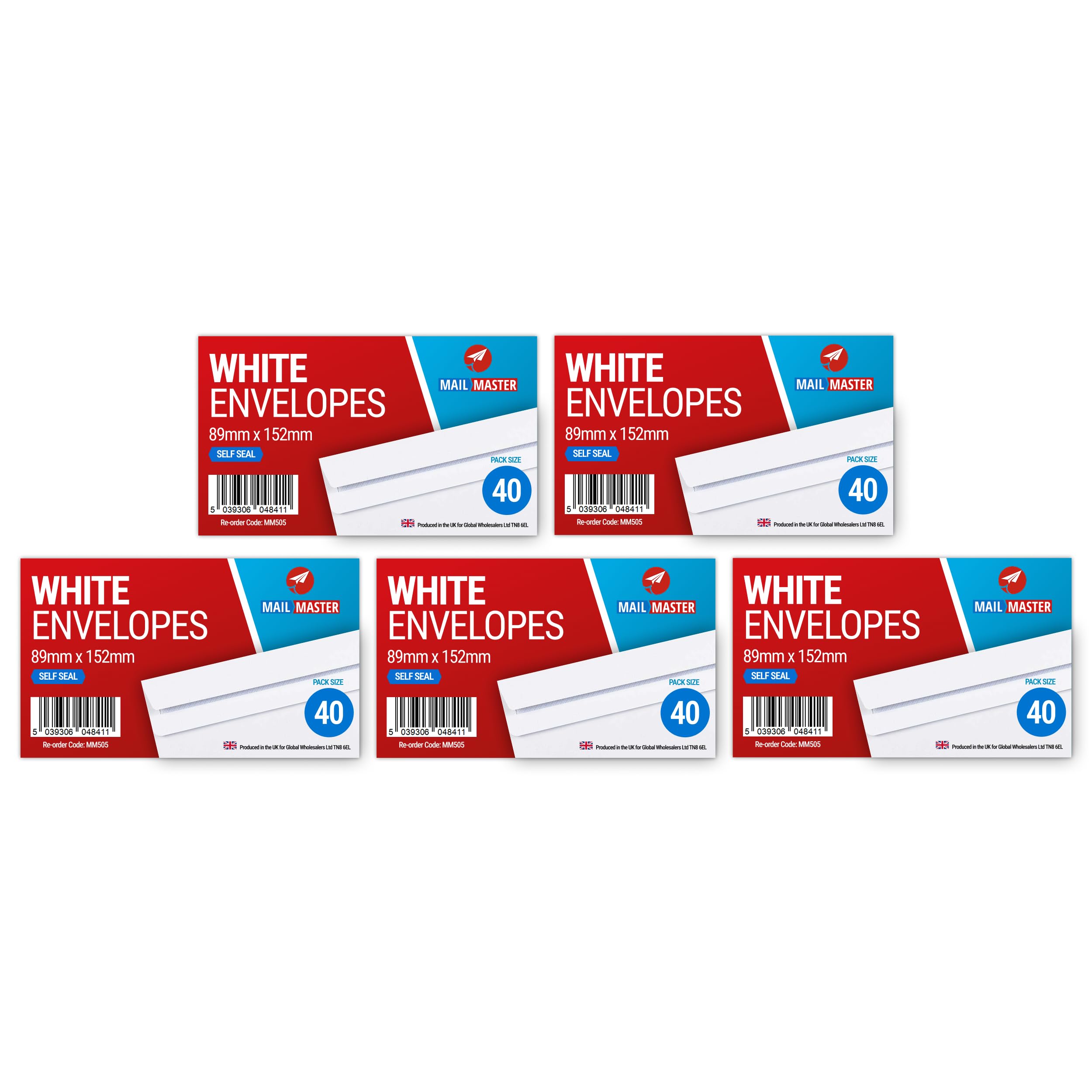 89 x 152 mm White Envelopes, Self Seal No Window, 80 GSM Small Invitation Envelopes for Cards, Letters, Home, Office & Business Mailing (200)