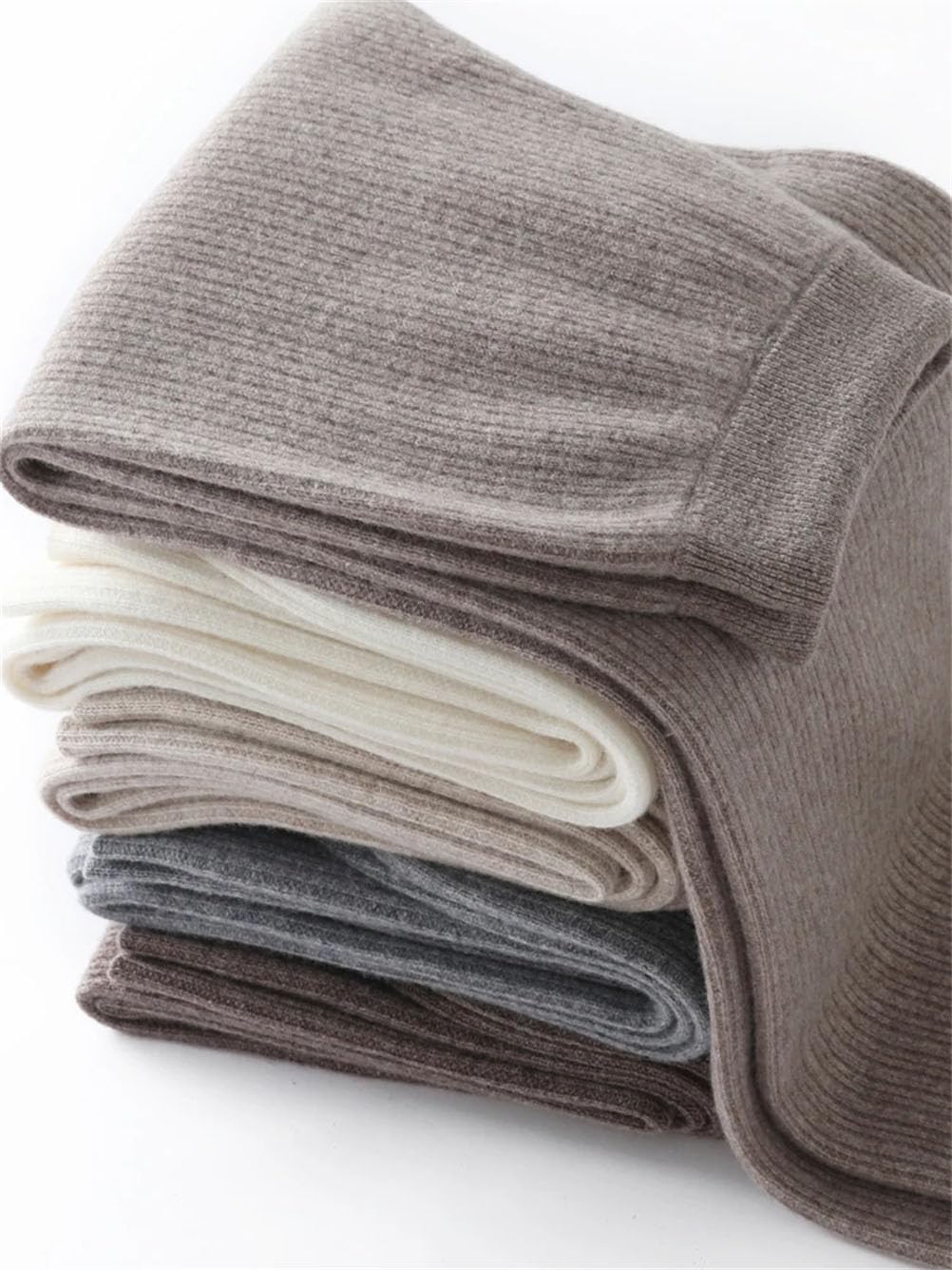 Pantaloni da donna spessi a gamba larga pantaloni in lana a maglia pantaloni jacquard a righe pantaloni lunghi larghi casual dritti larghi