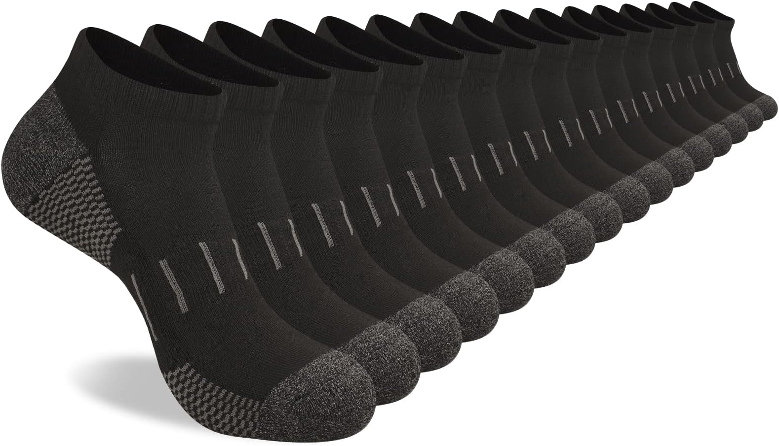 Heatuff Men's Athletic Ankle Socks Moisture Wicking Cushion Sports Running Low Cut Sock (8 Pairs)