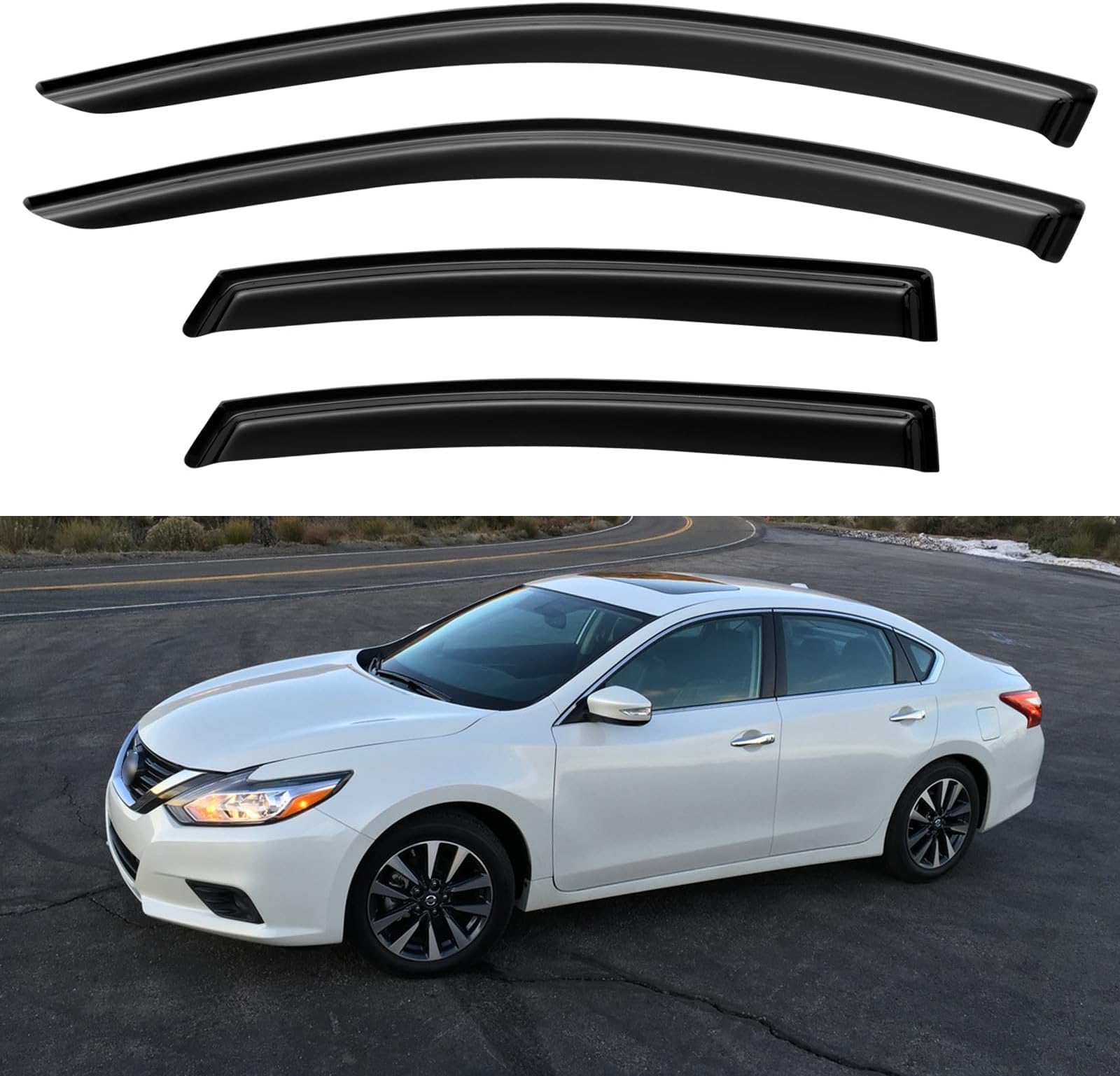 Window Visors Rain Guards Shield for 2013-2018 Nissan Altima, Window Wind Deflectors Vent Shades for 13-18 Altima