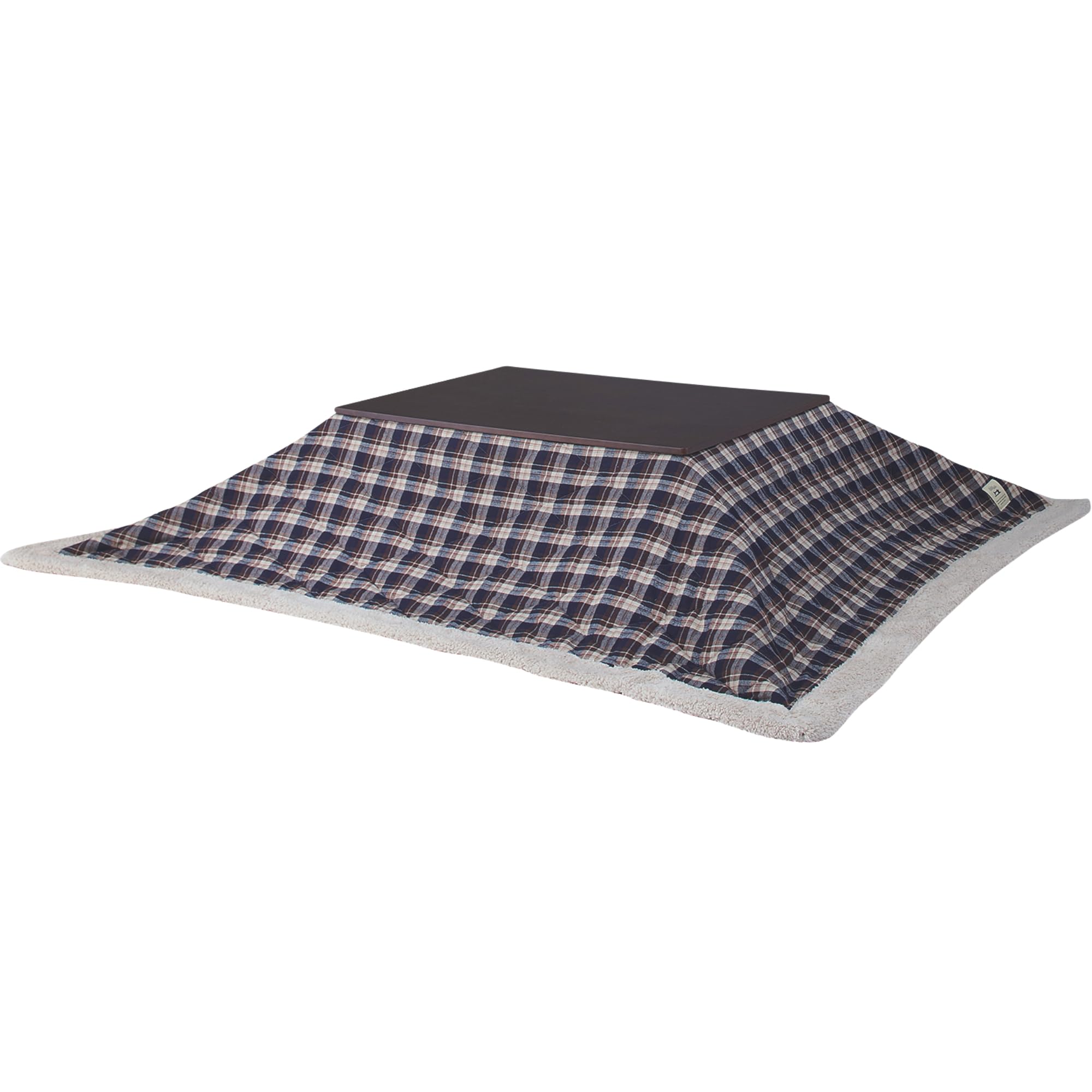 AZUMAYA KK-104BL Kotatsu Futon Rectangle Shape, Blue Checked Design 100% Polyester Fabric Material, W90.0 x D75.0 Inches, Home and Living