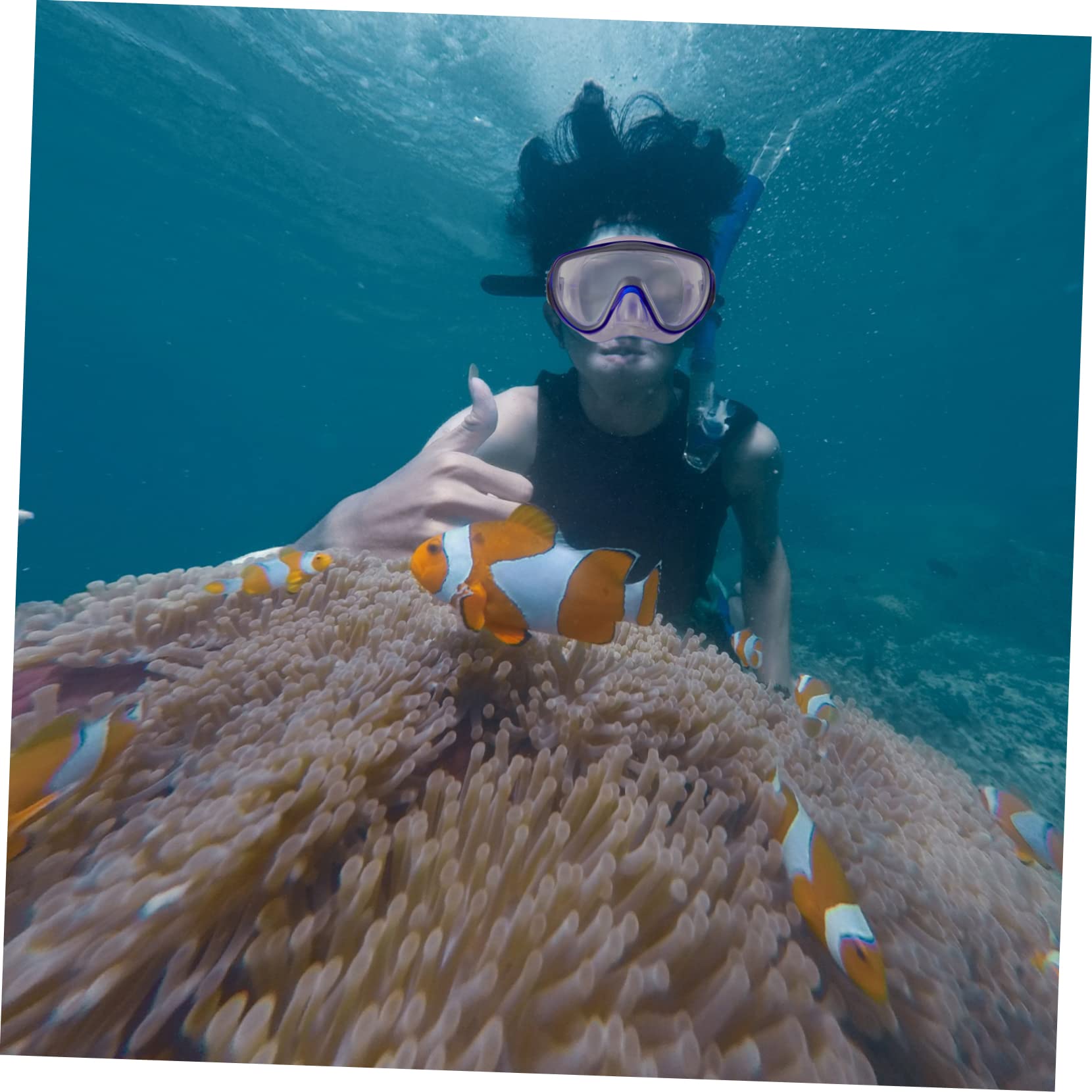 KOMBIUDA Snorkeling Mask Adult Snorkeling Gear Fog-Free Comfortable Fit Tempered Glass Diving Mask