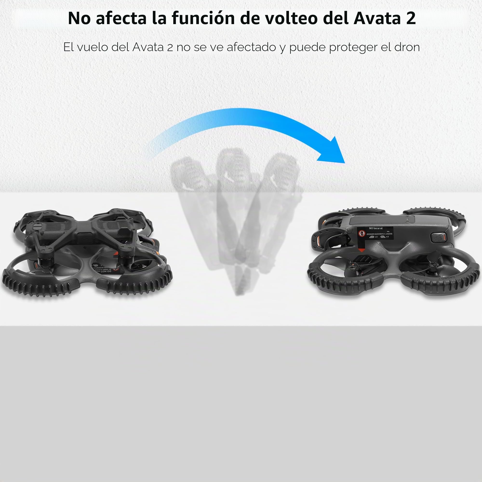 FPVtosky 3-IN-1 - Accesorios de protección para DJI Avata 2: Protección de hélice + protector de lente + cubierta de lente, Negro
