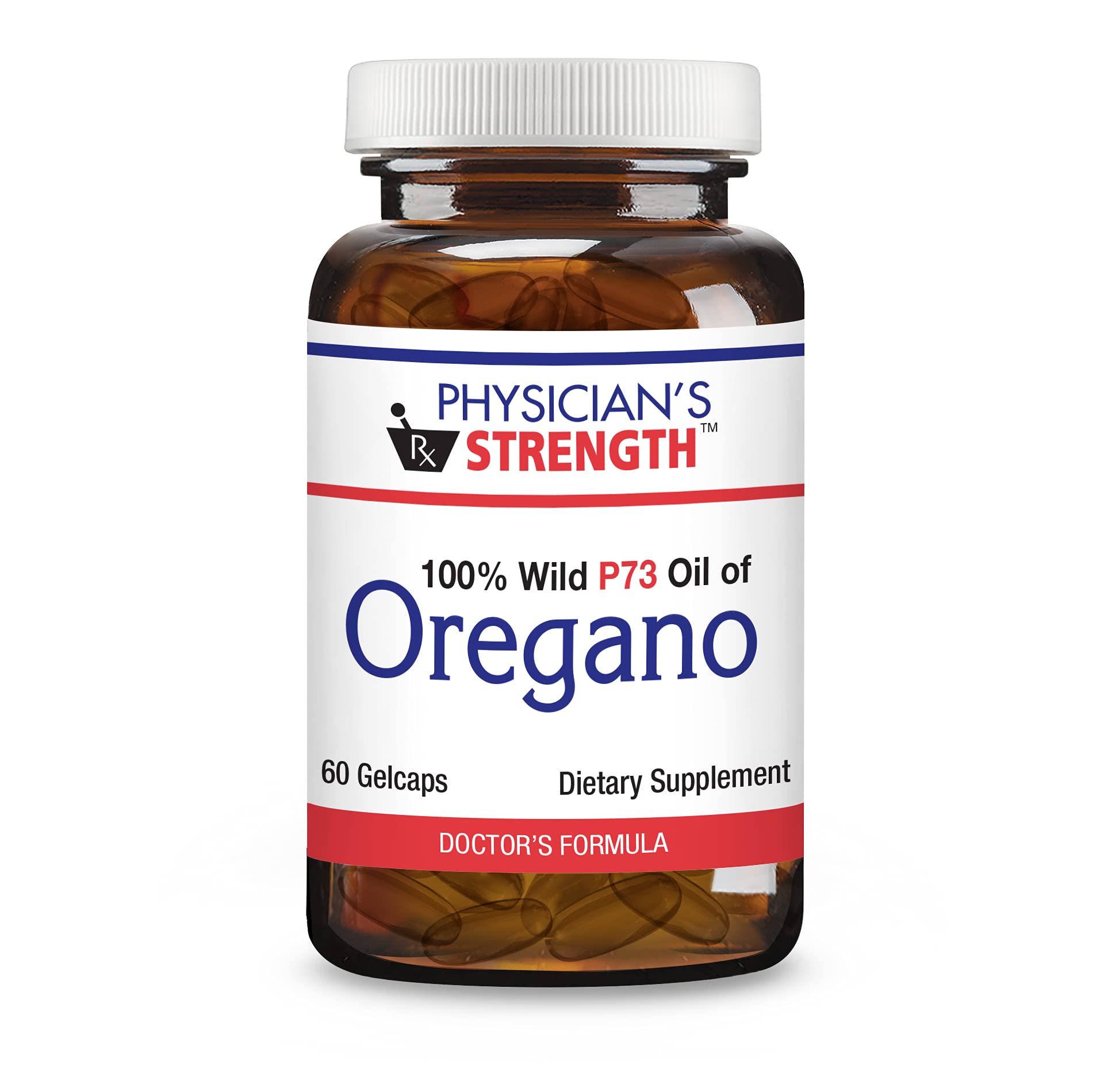 Physician’s Strength™ 100% Wild P73 Oil of Oregano, 60 Gelcaps – All-Natural Dietary Supplement for 