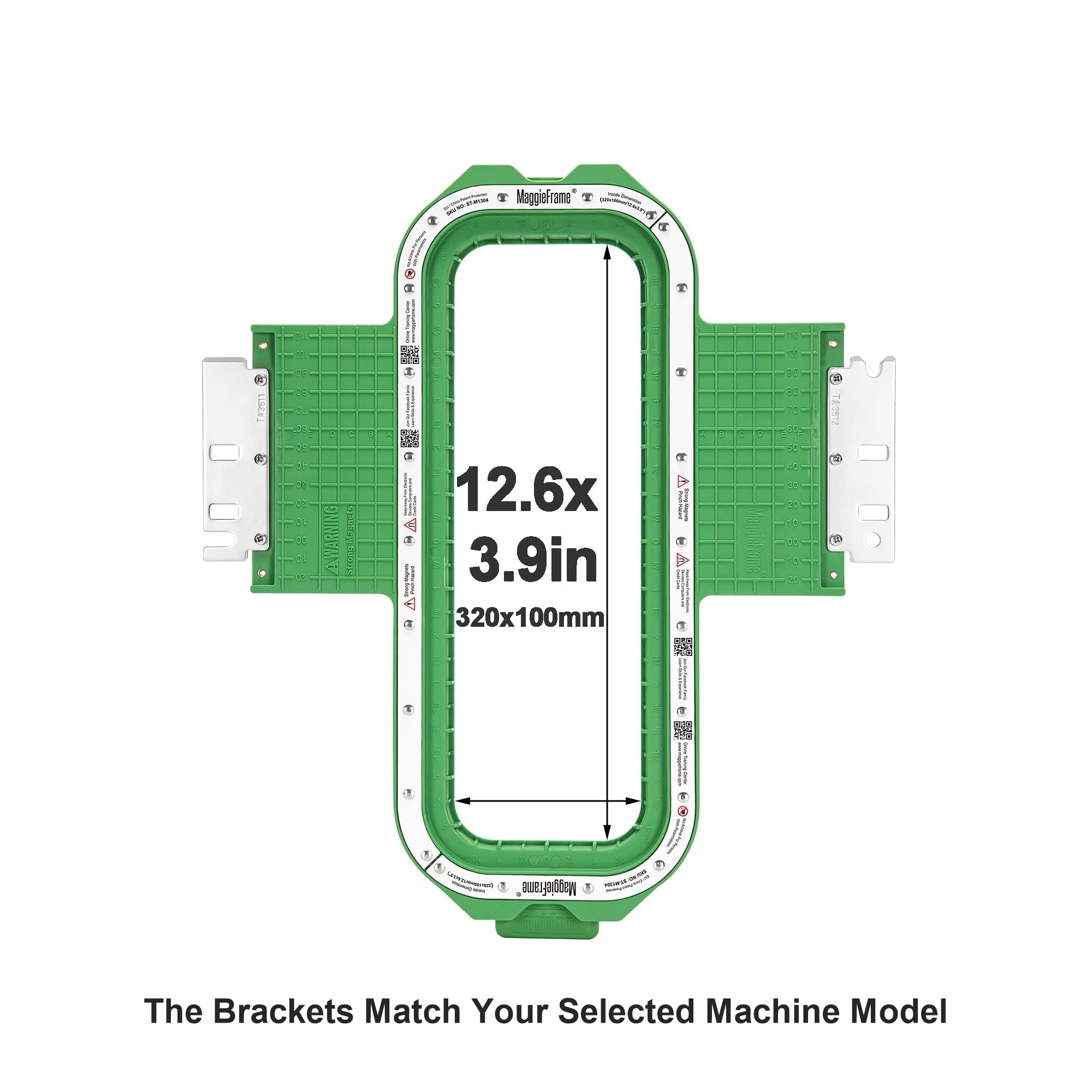 Brewland Bastidor de bordado magnético 320x100mm para Poolin EOV EOM EOX | Compatible con las máquinas Poolin indicadas en el título; 12.6x3.9inch
