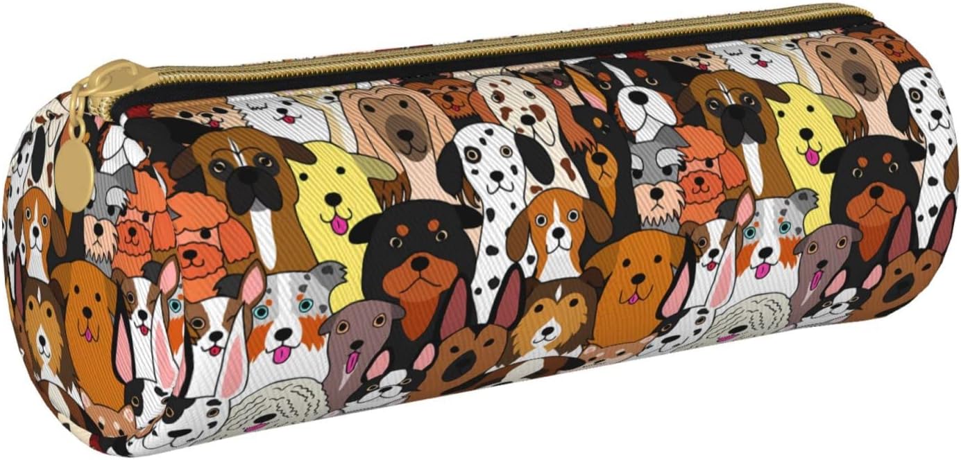 VEIZKUO Cute Dog Pencil Case for Kids Women Zipper Small