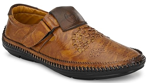 Karaddi Men's Casual Sandals Stylish Fashion Ethnic Roman Outdoor Fisherman Adjustable Synthetic Leather Sandal For Man