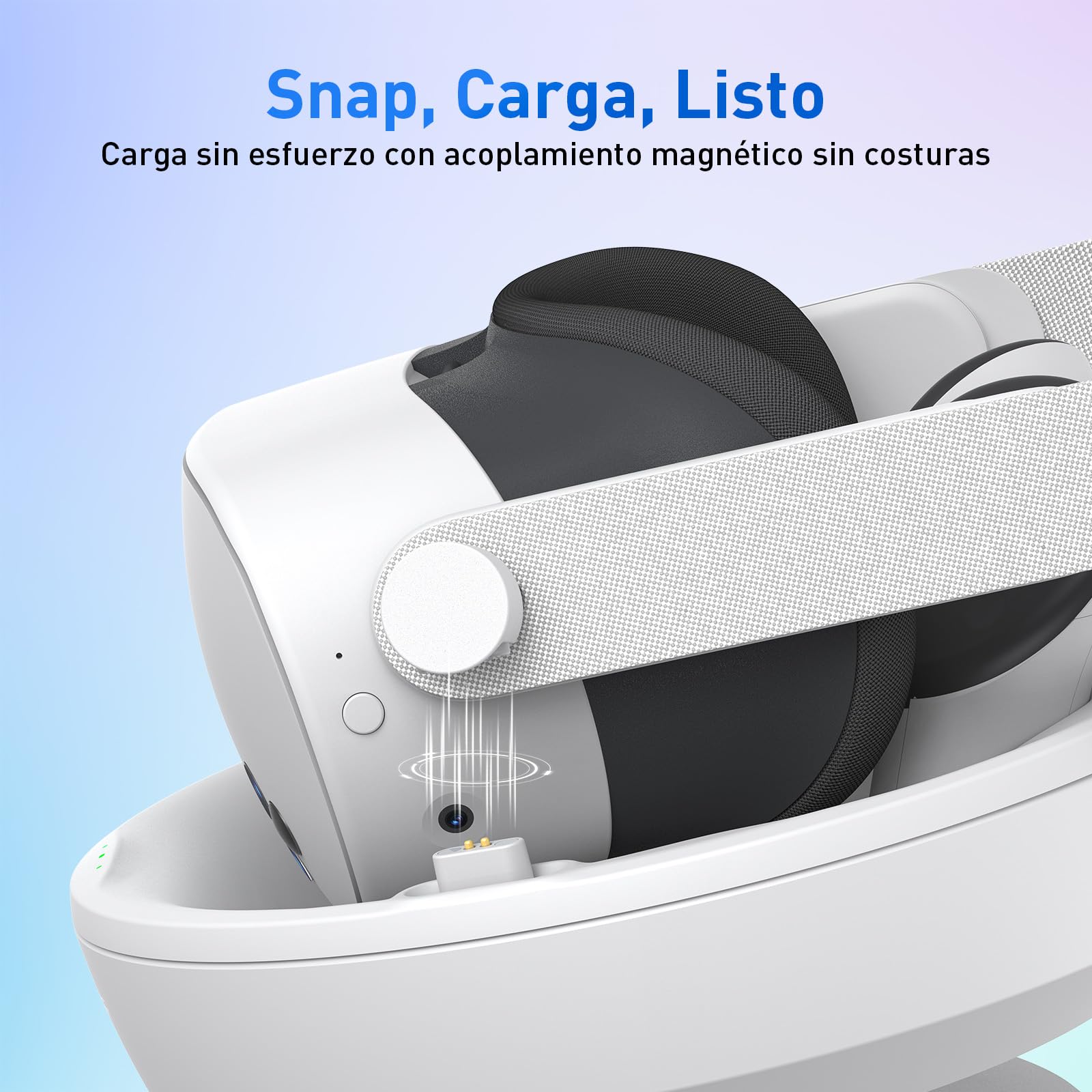 Base de Carga Compatible con Meta Quest 3S Accesorios, Estación de Carga Rápida con 2 Baterías Recargables para Controladores (Sin Cargador ni Passthrough) - Carina D1S Lite