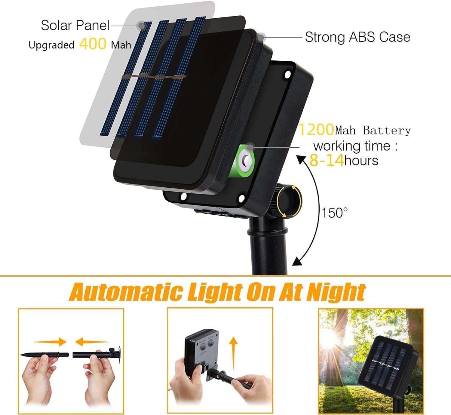 Solar lichterkette aussen, 16 Glühbirnen 8M/8 Modi Solar Lichterkette for Außen mit Hanfseil, IP65 Wasserdich,für Garten, Balkon, Hochzeit, Party (Warm Weiß)