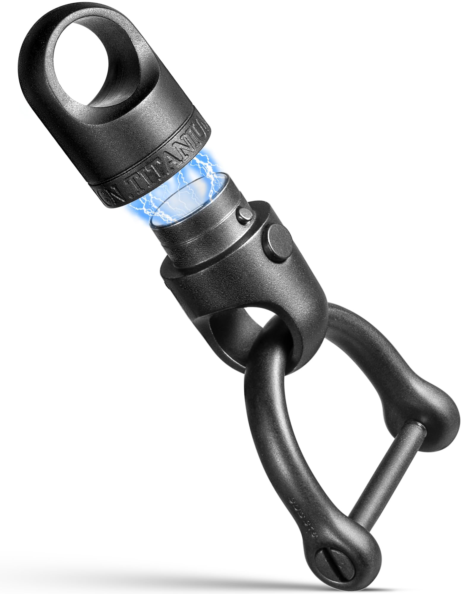 FEGVE Titanium Swivel Small Key Ring with D Ring Keychain for Car Key Fob,DIY Bag (Swivel Connector+D Ring)