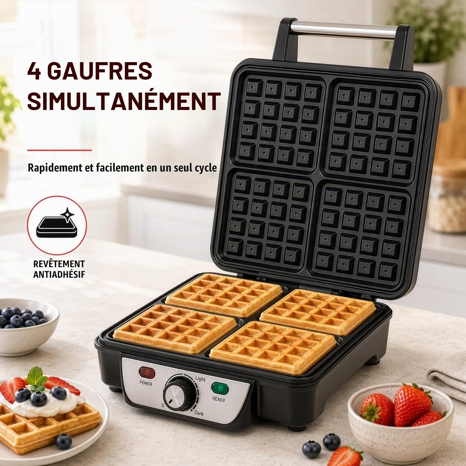 CAMRY Waffle Maker 1150 W Black, Multicolour, One Size