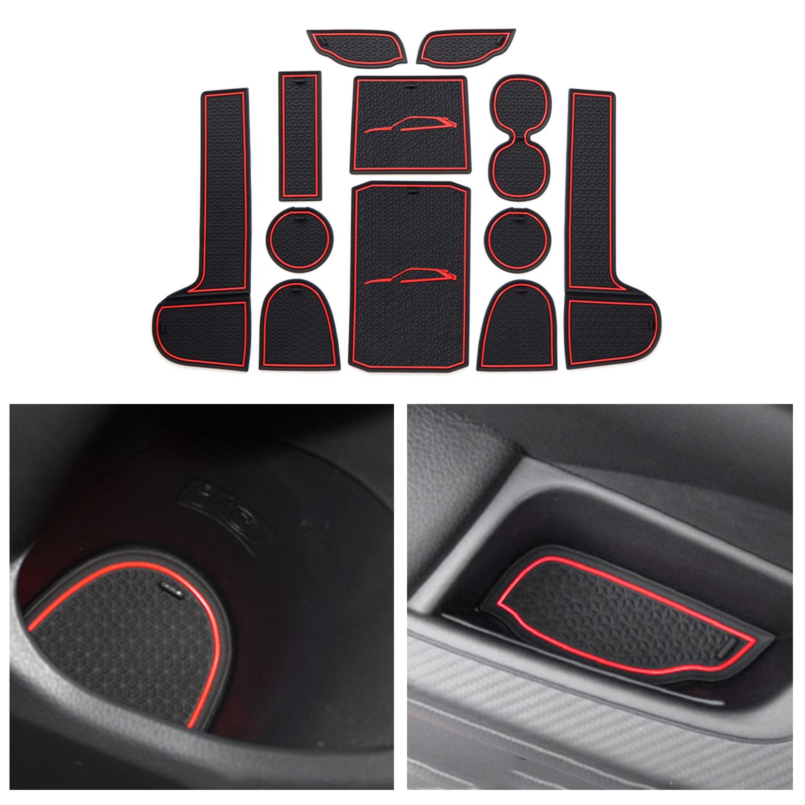 CDEFG Compatible with Mitsubishi Eclipse Cross 2018-2022 2023, Rubber Mats Centre Console Eclipse Cross Non-Slip Non-Slip Mats Anti-Dust Cup Holder Rubber Mat Eclipse Cross 2022 Accessories