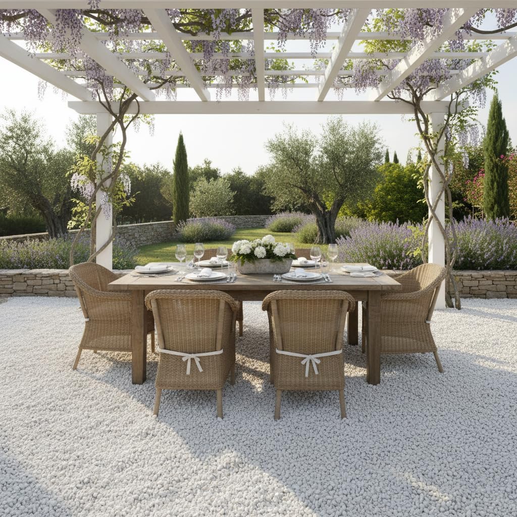 Pavimento Drenante Fai da Te Esterno Resina Poliuretanica e Ciottoli Marmo Bianco Carrara, 15,750 kg, 1-4 mm, Continuo Senza Giunti