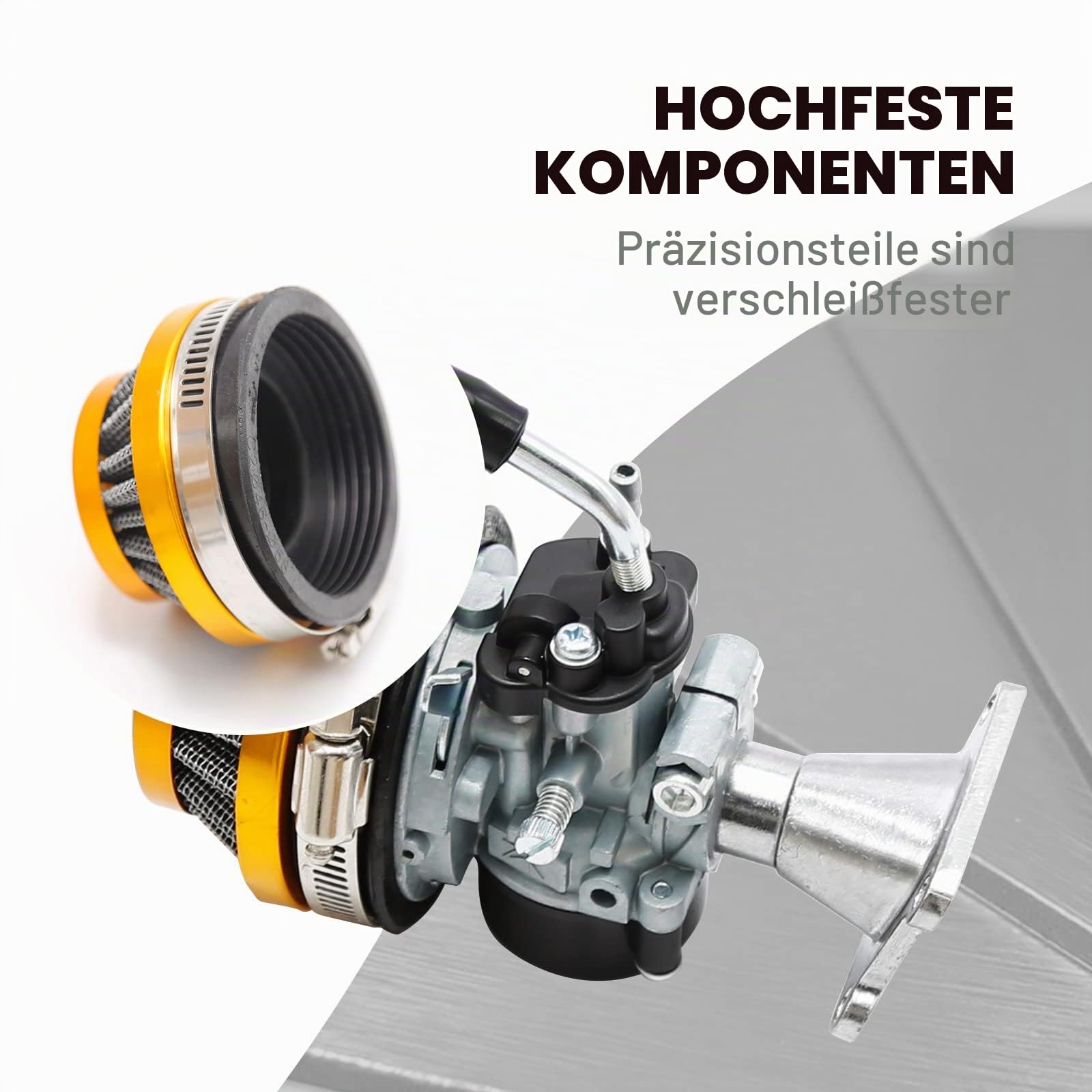 Hoypeyfiy 2-Takt Vergaser Luftfilter Ansaugdichtungssatz Vergaser Ersatz für 47cc 49cc Pocket Bike ATV (gelb - 47cc 49cc)