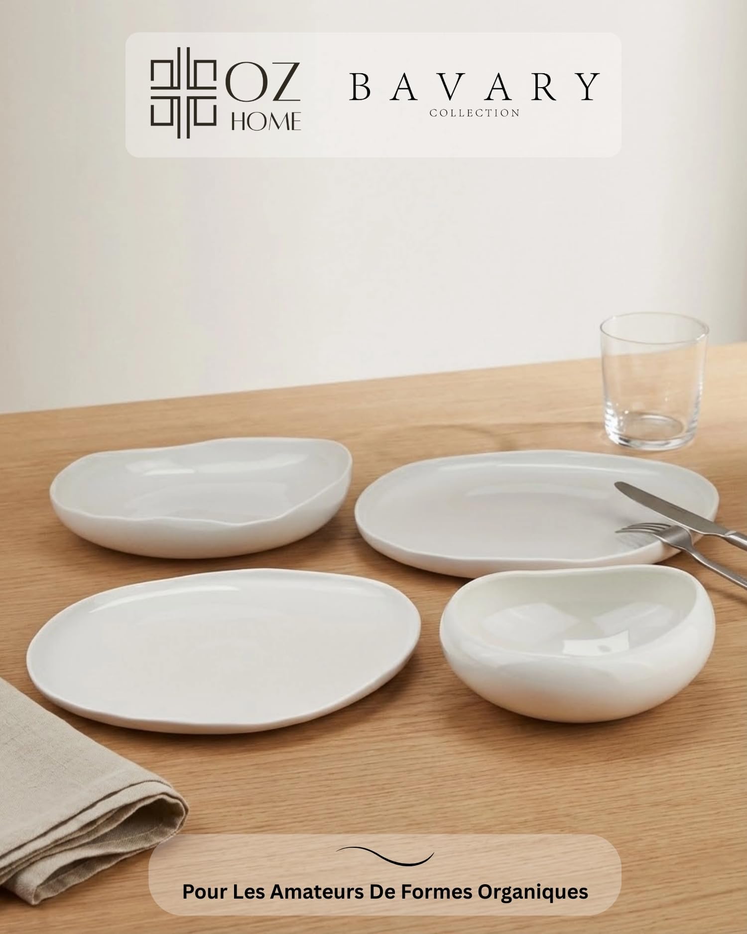 BAVARY Service Vaisselle Capital 24 Pcs – Set De Table & Assiette Porcelaine – Service De Table 6 Personnes De Plates & Assiette Creuse, Bols – Vaisselle Et Arts De La Table Micro-Onde/Lave-Vaisselle