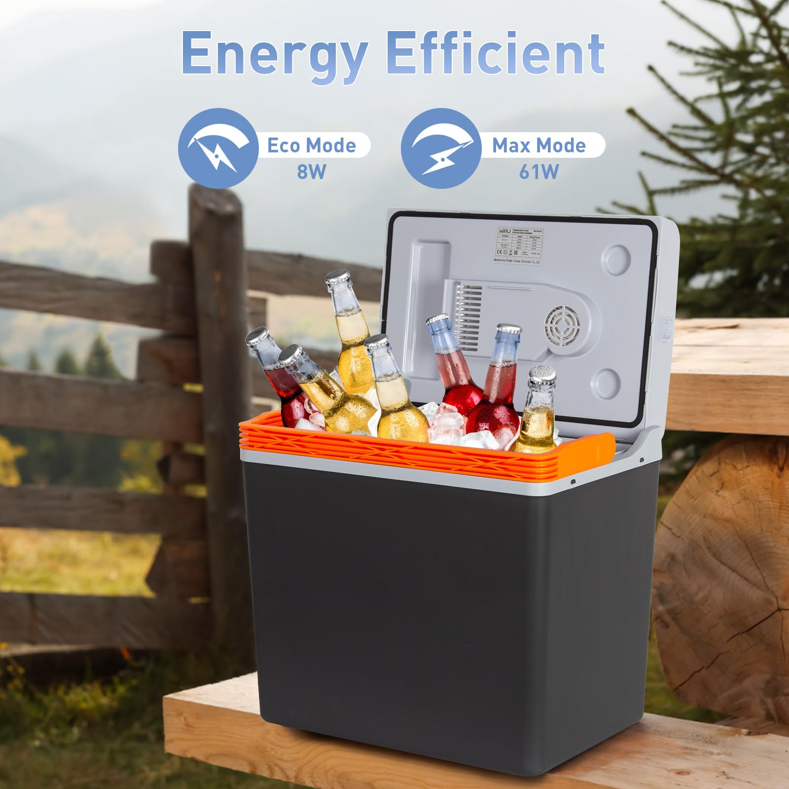 Todeco 30L Glacière électrique portable, pour Refroidir et Garder au Chaud, Mini-frigidaire 12V et 230V, Mode ÉCO, pour voiture, camion, bateau, camping-car et prise de courant