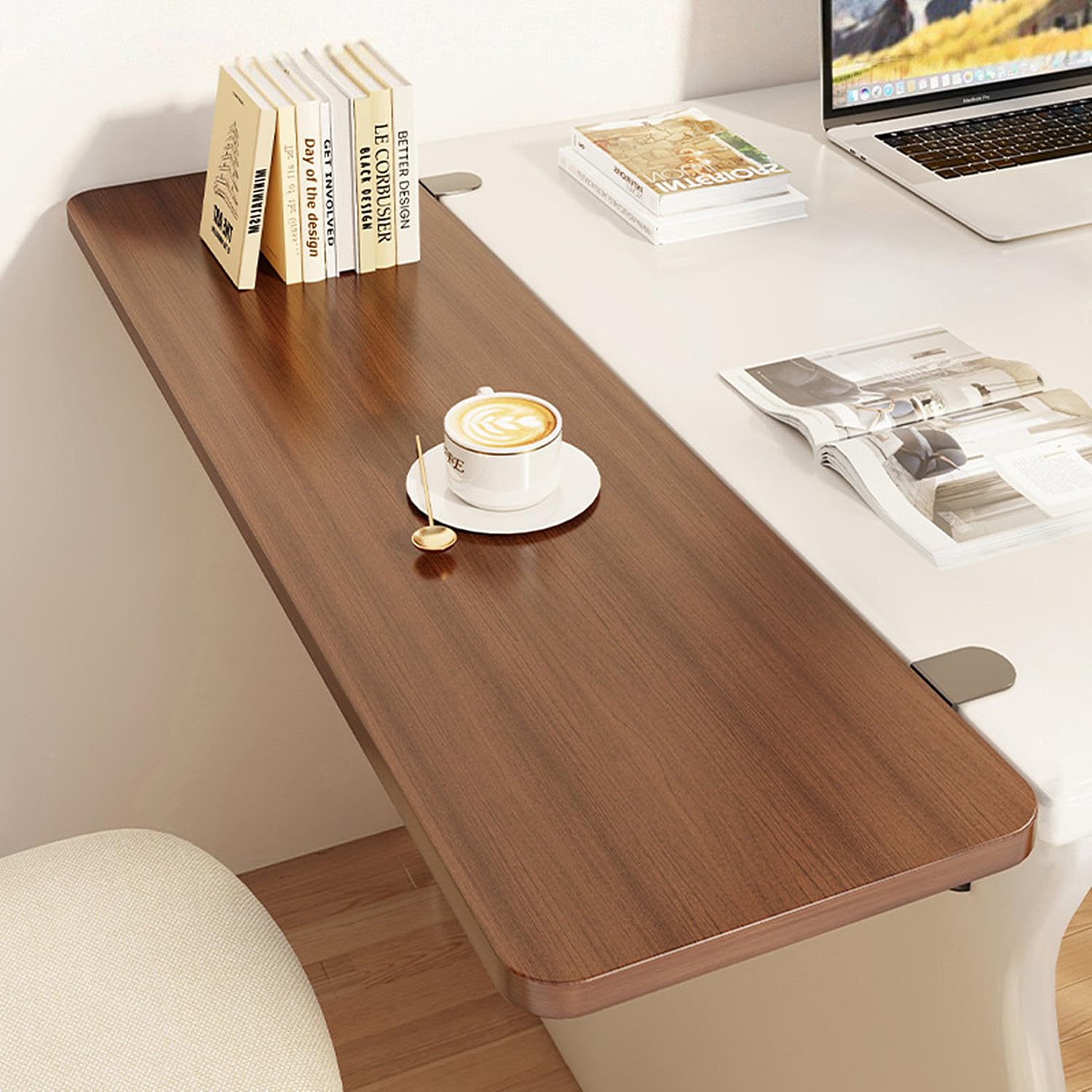 Ergonomische Computer-Schreibtisch-Verlängerungsplatte, Braun | Ergonomisch, Montage ohne Bohren, Klemmbefestigung an der Tastaturablage, Für Zuhause und Büro