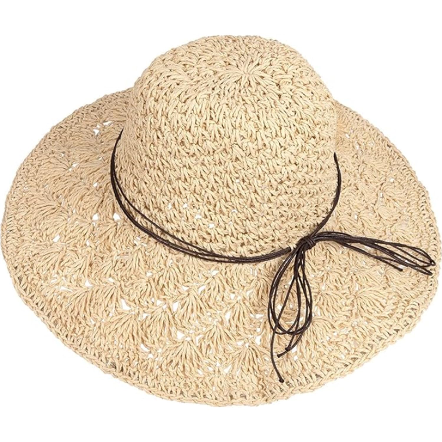 Summer Natural Straw Cowboy Hat,Womens Sun Straw Hat Ladies Foldable Straw Hat Wide Brim Sun Hat Foldable Wide Brim Hat Women Floppy Sun Hat Summer Beach Straw Hat Sun Visor Hat Beach Cap for Women