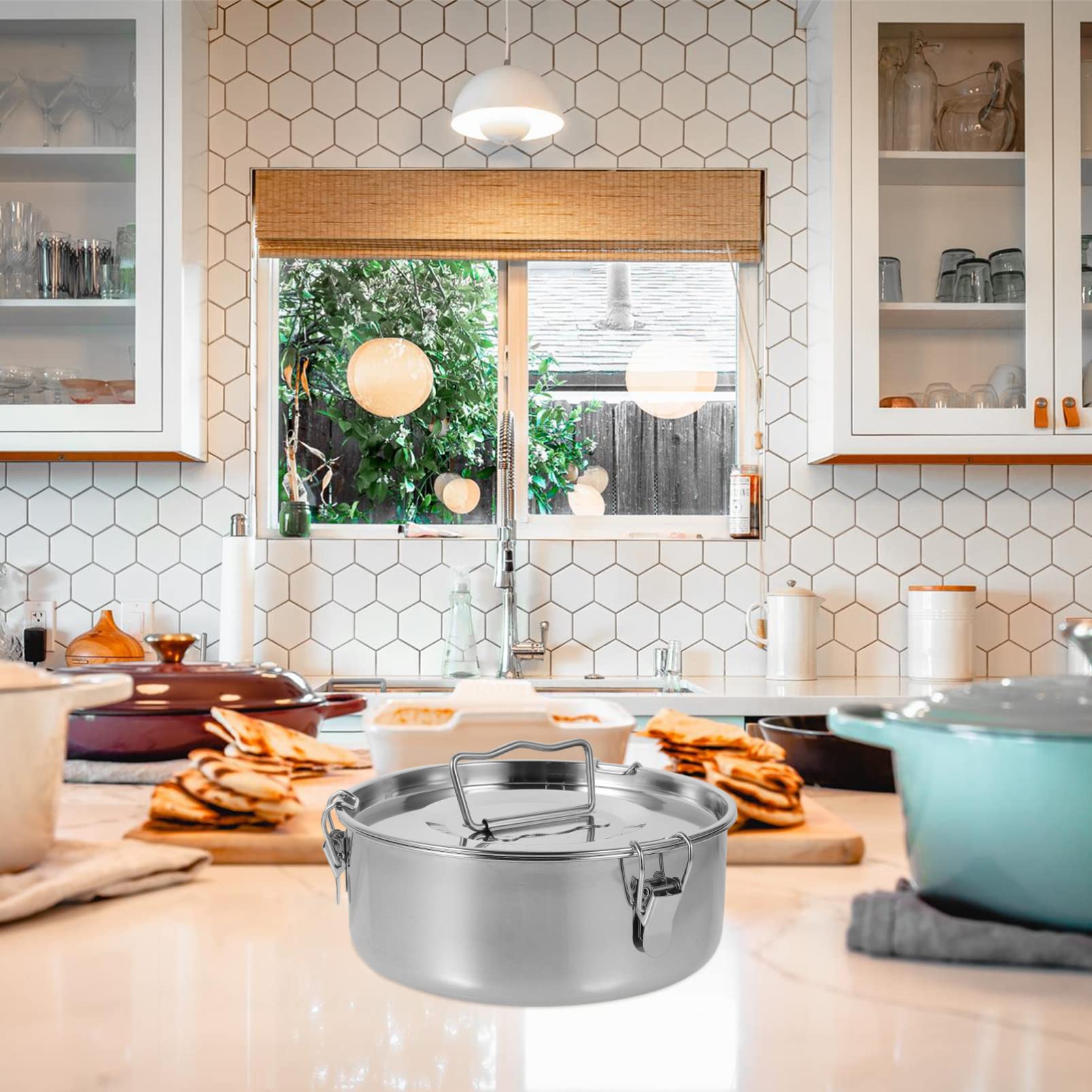Moule à Flan avec Poignée en Acier Inoxydable Argenté pour Cuisson