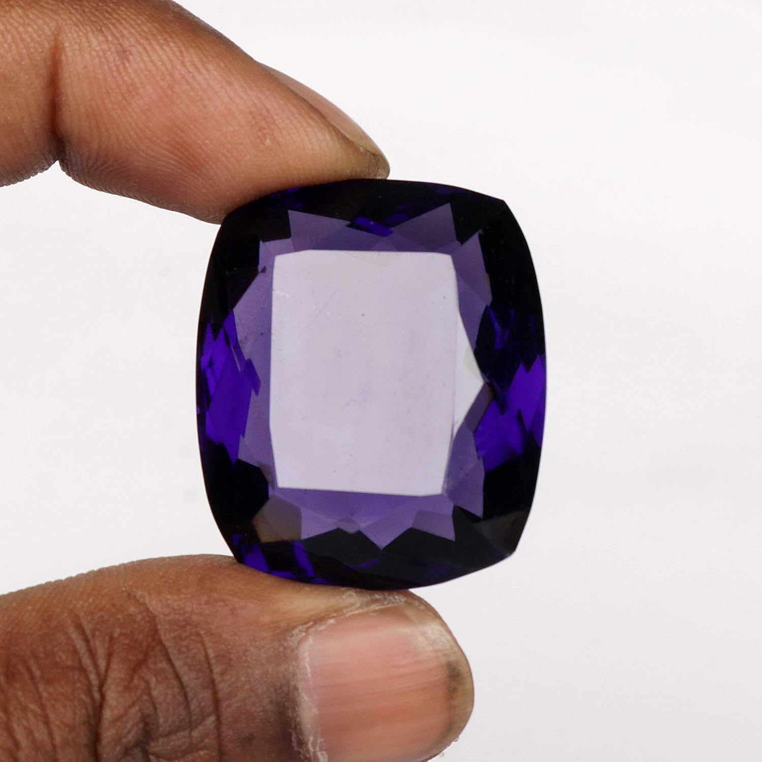 Real-Gems 93.20 Ct Violet Amethyst Cushion Shaped Loose Gemstone
