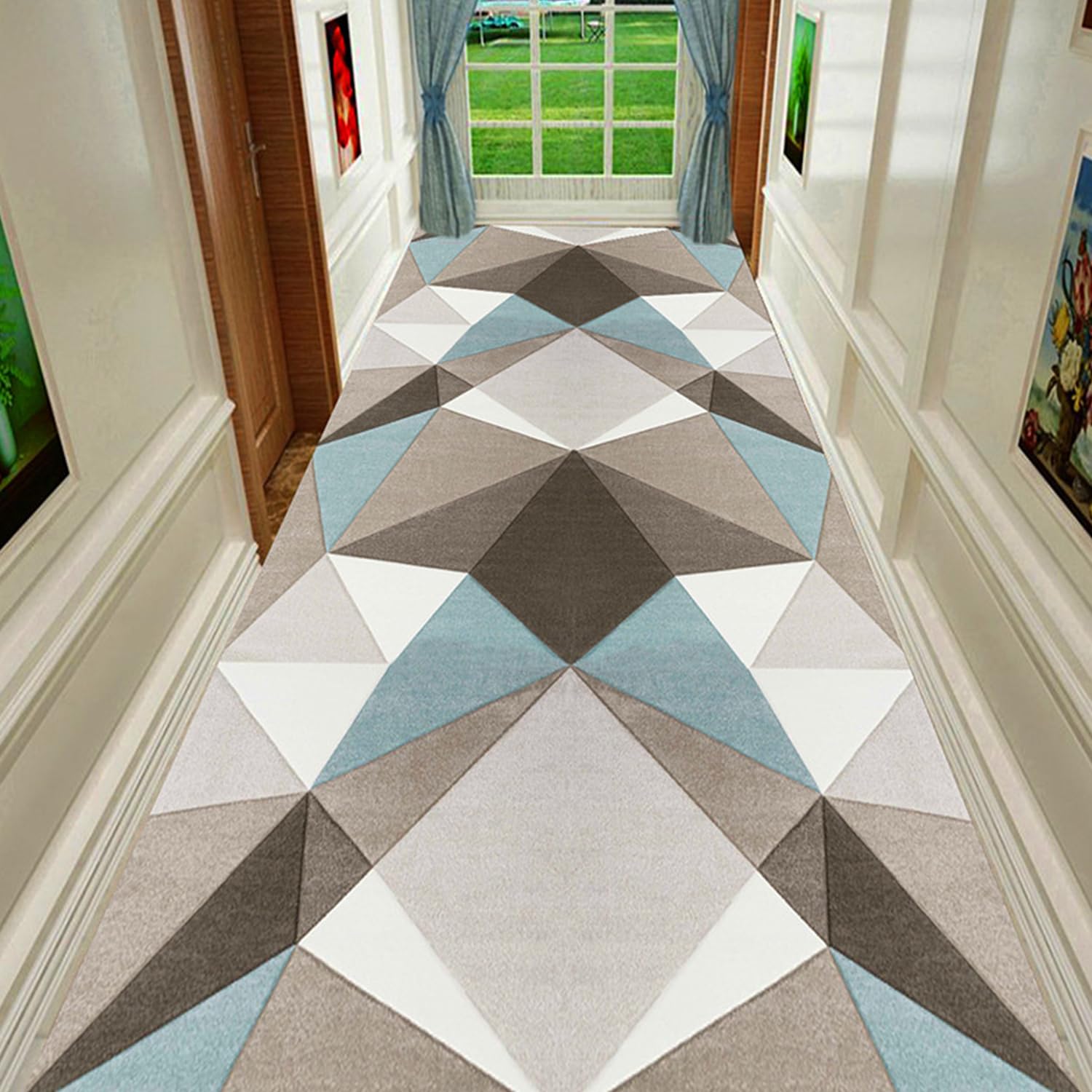 Washable Custom Size Corridor Rug,Long Runner Rugs for Hallways Slip Resistant Rubber Backing Runner Rugs Vintage Boho Rugs for Hallways Entryway