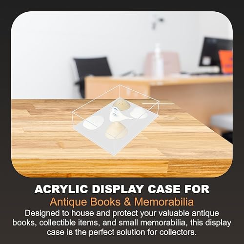 Vista 196 de Better Display Cases Versátil vitrina de acrílico transparente - Caja rectangular grande con base blanca 18" x 12" x 3" (BK09)