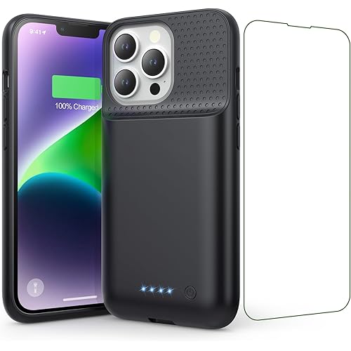 Ekrist Battery Case for iPhone 13/13Pro/14 (6.1 Inch),Real 7500mAh Battery Charging Case Portable Rechargeable Protective Extended Battery Charger Case for iPhone 13/13pro/14,Black