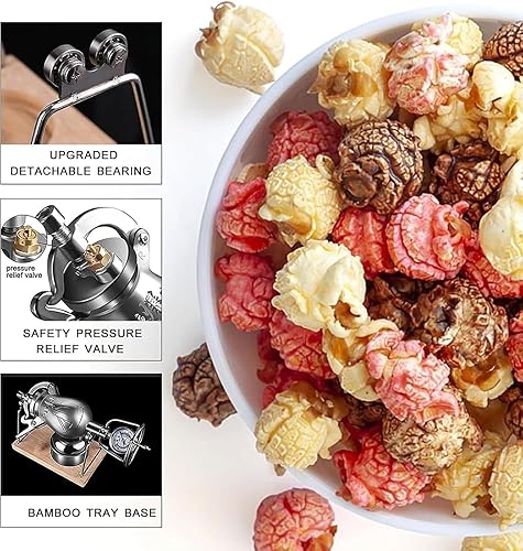 Miniatura 4 de Cañón de máquina de palomitas de maíz retro chino, máquina manual tradicional de palomitas de maíz, máquina de palomitas de maíz pequeña para estufa