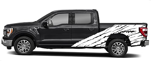 Miniatura 4 de Halfside - Adhesivo lateral desgarrado para automóvil, calcomanías gráficas de vinilo compatibles con Ford F150 2021-2023 (rojo)