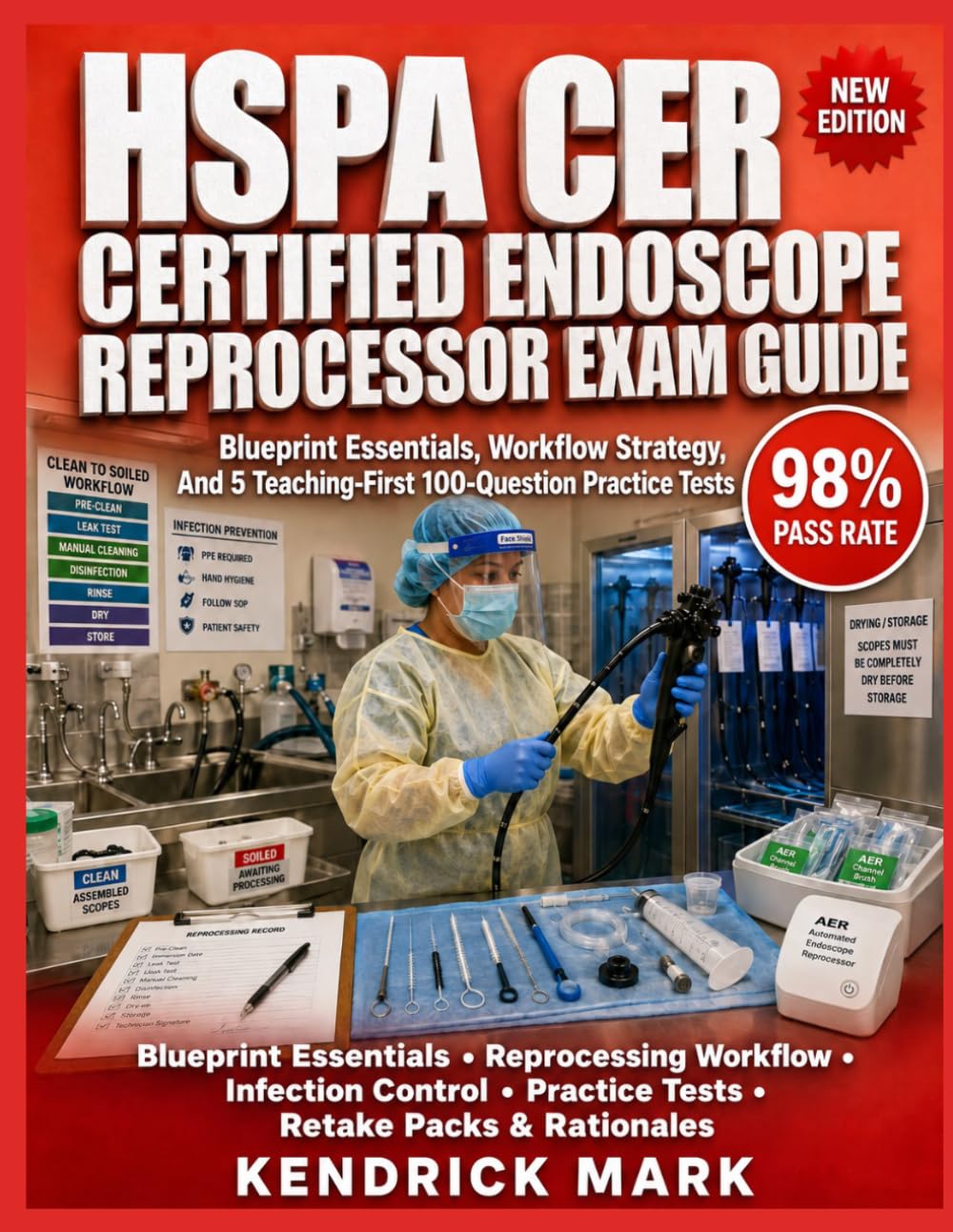 HSPA CER CERTIFIED ENDOSCOPE REPROCESSOR EXAM GUIDE: Blueprint Essentials, Workflow Strategy, And 5 Teaching-First 100-Question Practice Tests
