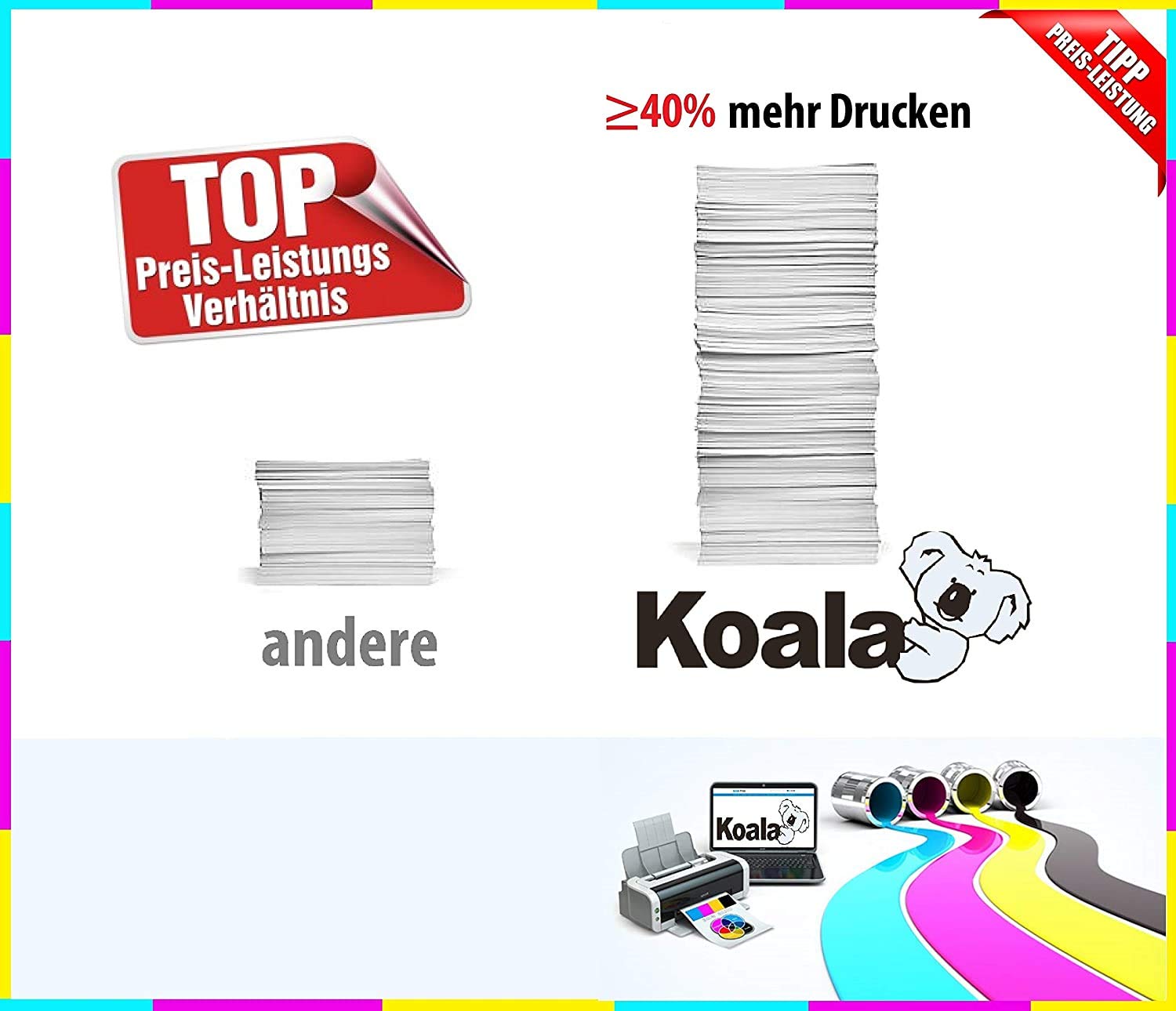 Koala Compatibili Cartucce Toner Sostituzione per Brother TN241 TN245 für MFC-9332CDW DCP-9022CDW HL-3142CW HL-3152CDW MFC-9142CDN HL-3140CW HL-3172CDW DCP-9020CDW Stampante, Pacco din 5